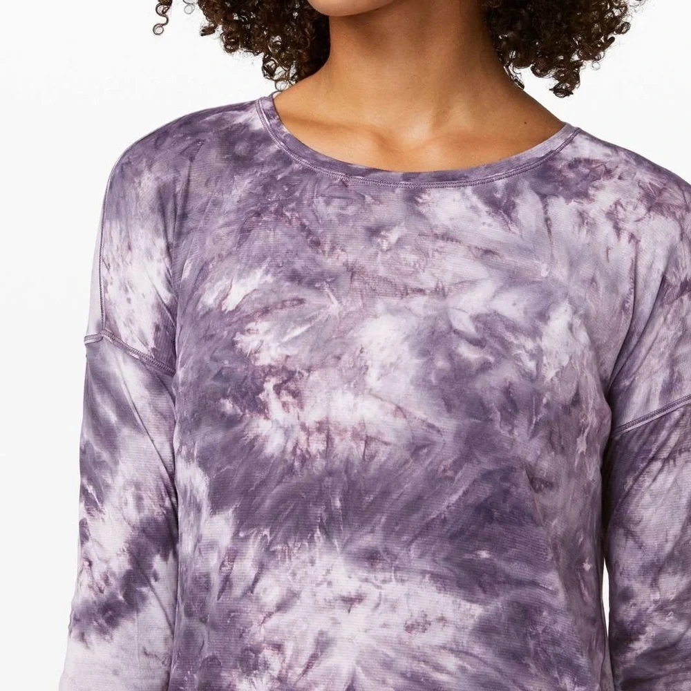 Lululemon To The Point Long Sleeve *Mist, Diamond‎ Dye Glacier Grey Moonwalk